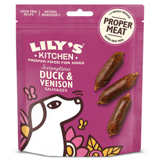 Lily's Kitchen • Scrumptious Duck and Venison Sausages Dog Treats 70g