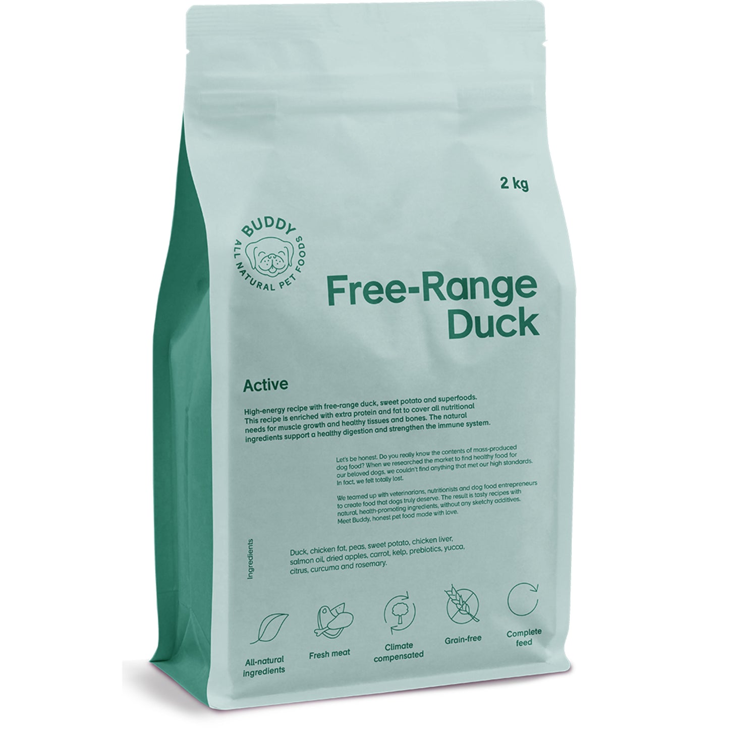 Buddy • Hrană Uscată Free-range Duck (rață) 2kg 