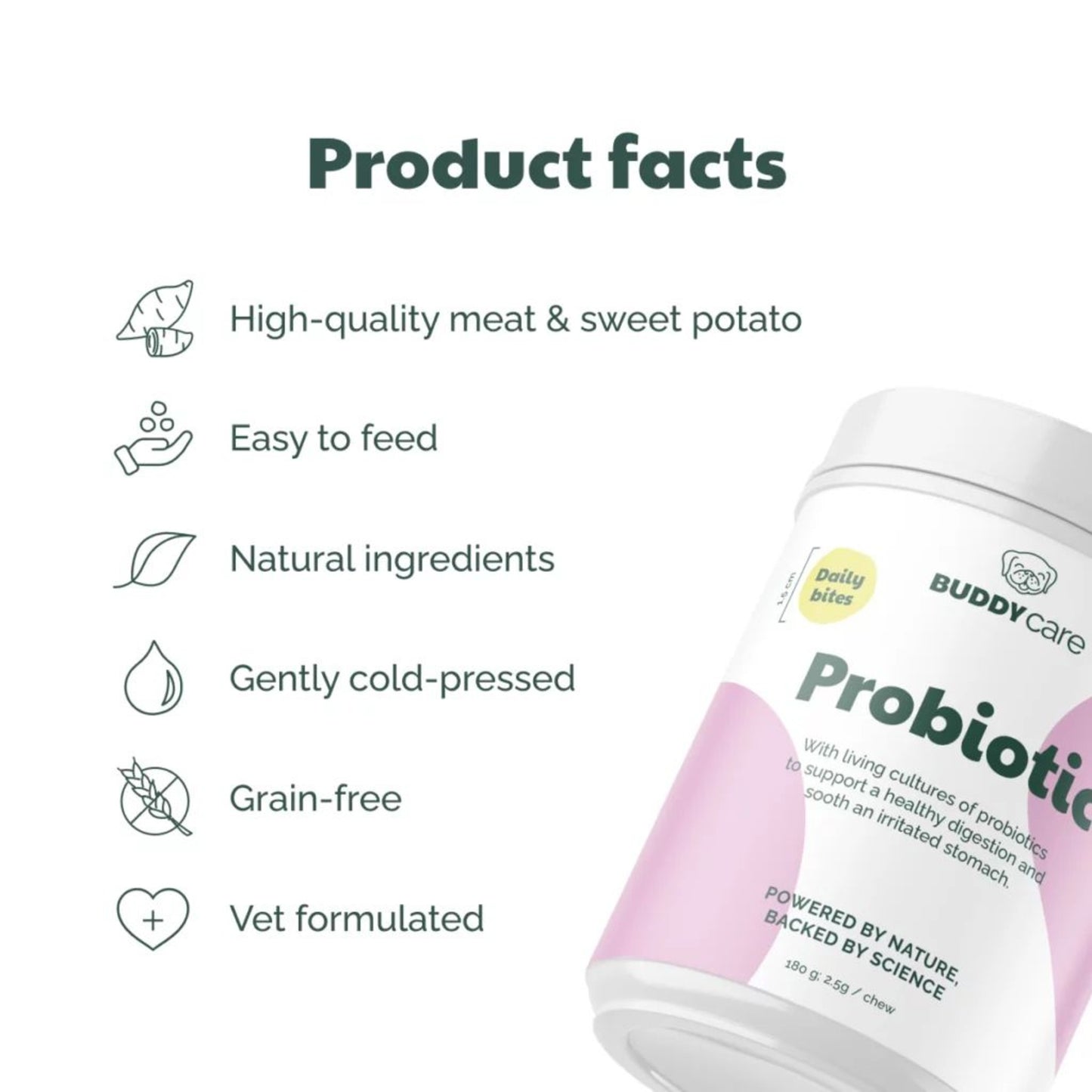 Buddy • Supliment Probiotic Bites 180g