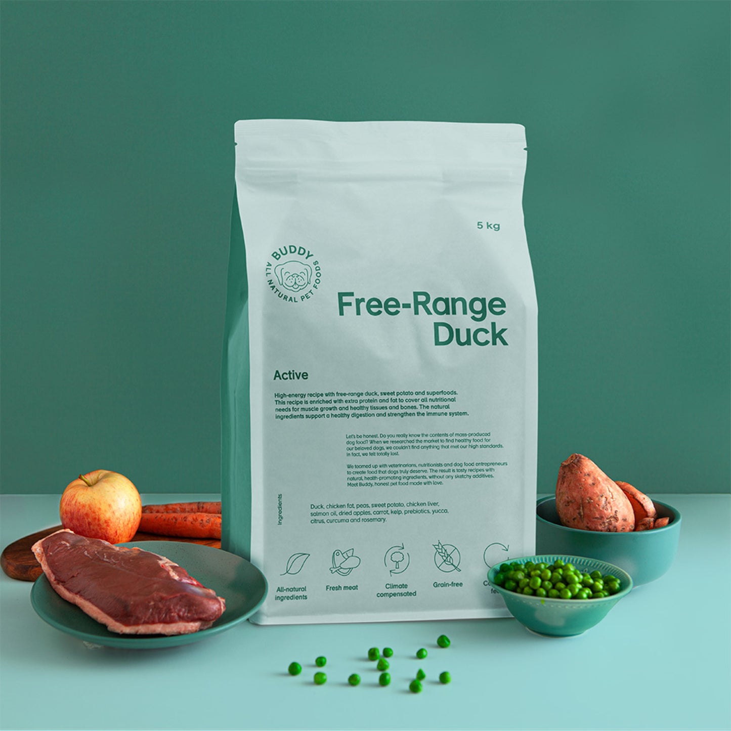 Buddy • Hrană Uscată Free-range Duck (rață) 2kg 