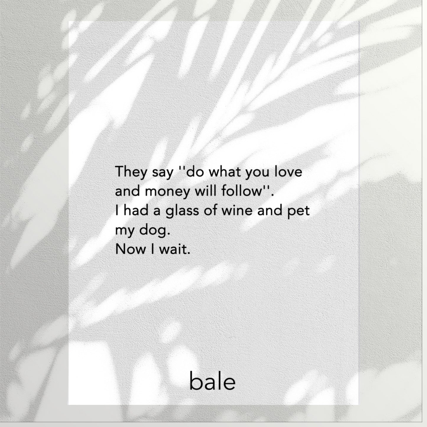 Bale • Framed Print ''Now I Wait''