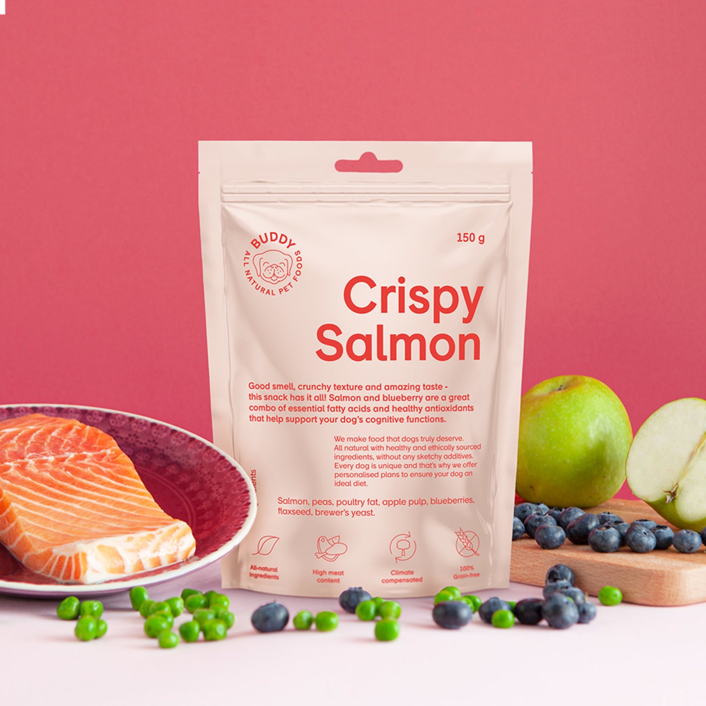 Buddy • Snack Crispy Salmon with Blueberries 150g